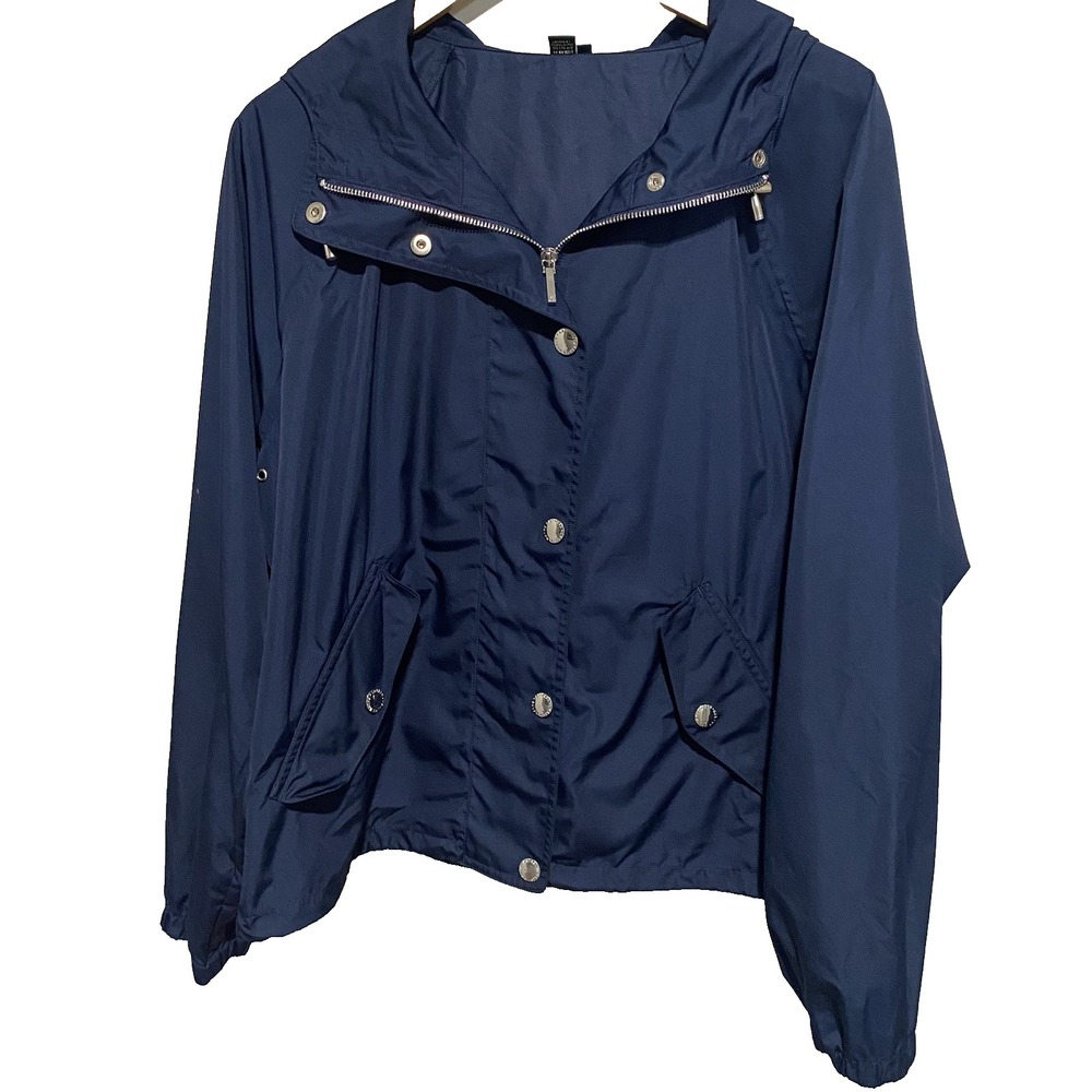 Lauren Ralph Lauren Women's Full Zip/Button‎ Blue Bomber Jacket Size L Preowned